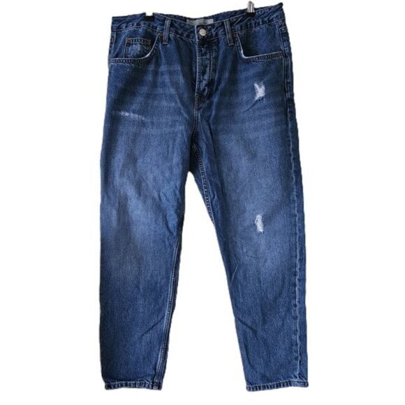 TOPSHOP MOTO Hayden mom jeans button fly medium wash womens size W30 - Picture 1 of 14